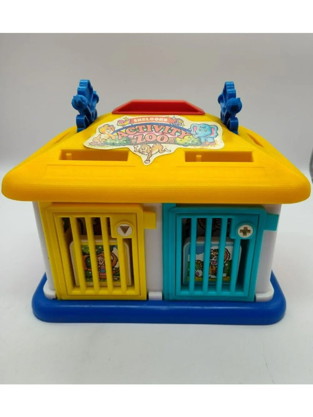 Vintage Shelcore 1986 Sorting Activity Zoo Animals Baby Toddler Toy, Box & Keys